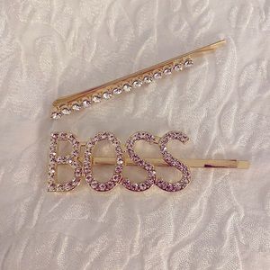 Blinging Boss Hair Pin Set Gold